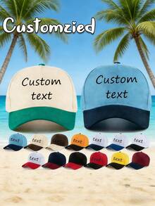 Customized Text Baseball Cap, Adjustable Baseball Cap, Cap With Your Text, Single Party Cap, Unisex, Great Birthday Gift For Friends, Suitable For Matches, Travel And Outdoor Activities - Multicolor - View 6