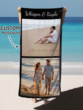 Una toalla de playa personalizada y personalizada con impresión de nombre y foto personalizables. Adecuada para la playa, la piscina, los viajes, el camping y el yoga. Esta toalla de playa multifuncional es una opción ideal para actividades de playa al aire viajes, brindándole gran comodidad cuando se relaja, toma el sol y descansa