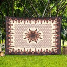 1pc Decorative Tapestry Twin Hippie Mandala Bohemian  Hippy Intricate Floral Design  Tapestry Brown Black, Durable Tapestries | Home Decor | 2D Flat | Room Decor | Festival Decor | Party Decor, Perfect Gift For Family And Boyfriend Or Friends - Kiểu 1 - Xem 11