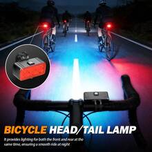 2-In-1 Rechargeable Bicycle Light Kit - Front Light + Rear Light Combination, 3 White And 3 Red LED Lights, 5 Types Of Front Lights + 7 Ypes Of Rear Lights Suitable For Outdoor Night Riding Lighting - Multicolor - View 12