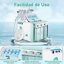 Blekrasi Máquina de Cuidado Facial Hidrógeno Oxígeno 7 en 1 | Dispositivo Multifuncional + Máscara Facial | Reduce Arrugas/Acné/Poros + Mejora Humedad | Ideal para Piel Sensible/Grasa | Uso en Salón o Casa - Tipo de Enchufe A USA (110-127V) - Ver 9