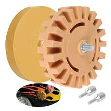 Rueda de goma para quitar adhesivo de rueda de borrador de coche, adaptador de taladro eléctrico suave, herramienta de eliminación de calcomanías de vinilo de goma para reparación de pintura 3JKV - 100 mm - Ver 8