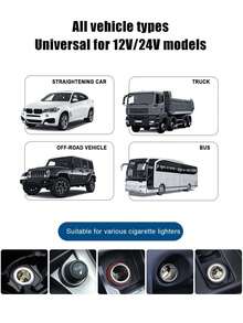 7口黑色车载充电器，带数字显示屏、PD快充、可伸缩线缆、多功能、角度可调、7合1（双USB接口、双PD接口、苹果快充线、Type-C快充线、超快充线）、点烟器接口 - 均碼 - 查看 6