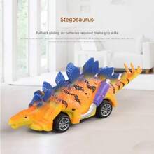 Modelo de dinosaurio realista Miniatura de juguete de coche deslizante por inercia, juguete educativo exclusivo para niños. Diseño pintado vívido, adecuado para juegos en interiores, interacción al aire libre, comodidad de viaje y puede usarse como regalo de cumpleaños, vacaciones, educación temprana. Sin batería, fácil de operar, mejora la coordinación mano-ojo, portátil y rentable.