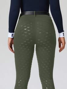ROYALS MATTINI Pantalones de montar de cintura alta con ajuste ceñido, con agarre de silicona en la parte trasera y bolsillo práctico, profesionales y cómodos, aptos para todas las estaciones (cinturón no incluido) Deportes de primavera - Verde militar - Ver 4