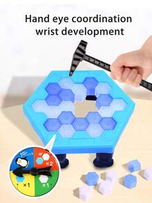 Juguete rompehielos de pingüino - Juego interactivo de corte de hielo para padres e hijos - Juego de mesa educativo para aliviar el estrés en fiestas - Juego divertido de agrietamiento de hielo para el entrenamiento de la coordinación mano-ojo de los niños - Multicolor - Ver 5