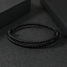 1pc Dragon Scale Braided Bracelet, Minimalist & Fashionable, Versatile & Casual, Durable & Comfortable, Suitable For Men & Women, Stackable, Couples/Friendship Bracelet, Fashionable Accessory For Any Occasion - Dragon Scale Patterned Rope Ring Bracelet - View 5
