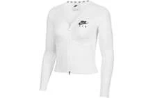 Nike Sportswear Logo刺繡雙拉鍊魚骨開襟短版夾克 - 白色 - 查看 1