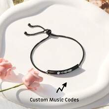 1PC Customized Music Fashion Adjustable Bracelet, Personalized Song Bracelet, Unique Ideal Gifts For Her Girlfriend, Mom, Family, Friends, For Anniversaries, For Birthdays, For Daily Wear, For Valentine's Day - Multicolor - View 6