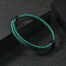 1pc Dragon Scale Braided Bracelet, Minimalist & Fashionable, Versatile & Casual, Durable & Comfortable, Suitable For Men & Women, Stackable, Couples/Friendship Bracelet, Fashionable Accessory For Any Occasion - Dragon Scale Patterned Rope Ring Bracelet - View 9