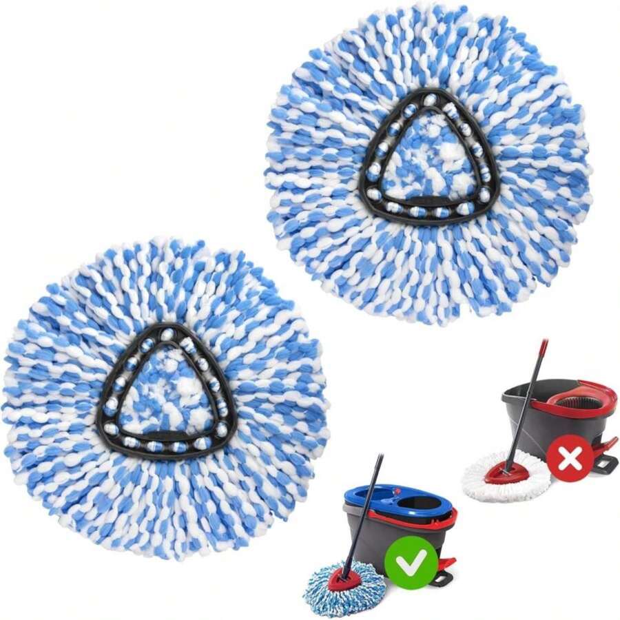 MXZONE Scrubber Mop Head Replacement Compatible With O Cedar EasyWring 1 Tank System, Spin Mop Scrub Brush Head, Hard Bristle Cleaning Brush Attachment For Kitchen Tile Floor, Not Fit RinseClean - ColorJ - 查看 1