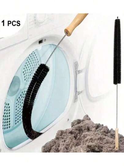 1pc Washing Machine & Dryer Vent Cleaning Brush, With Long Flexible Rod And Spiral Bristles - Removes Dust, Detergent Residue, Prevents Clogging, Maintains Equipment Efficiency, Washing Machine Cleaning Tool, Lint Collector Cleaner, Ergonomic Handle Design