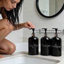 500ml Bathroom Shampoo, Conditioner, Body Wash Dispenser - Pump Bottles, Refillable 3 Pieces Set - Multicolor - View 5