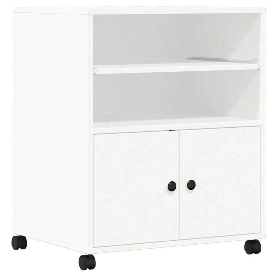 vidaXL Support d'imprimante avec roulettes blanc 60x48x74 cm - Blanc - View 1