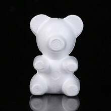 1/2个白色泡沫熊模具，可用于制作泡沫玫瑰DIY熊、婚礼花卉、婚礼派对装饰、餐桌装饰品、派对礼物装饰品、圣诞装饰品、DIY圣诞礼物。 - 彩色 - 查看 8