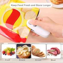 Mini Bag Sealer, 2026 New 3 In 1 Magnetic Food Sealer, 3 In 1 Rechargeable Magnetic Snack Sealer Household Mini, Heat Sealer With Cutter USB Rechargeable - 米色 - 查看 3