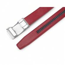 Men's Belt, Ratchet Dress Casual Belt With Adjustable Automatic Buckle Trim To Fit,36inch-40inchWaistAdjustable,Red-01 - 紅色-01 - 查看 7