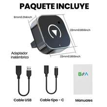 2 en1 CarPlay Adaptador Inalámbrico y Android Auto Converter,Accesorios Para Carro, Conexión Automática Rápida y Sin Demoras, Compatible Con Dispositivos iOS y Android, Admite Interfaces USB/USB-C - A - Ver 12