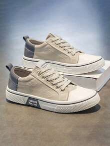 男士透气帆布鞋，舒适夏季软底休闲运动鞋，学生时尚，健身房 2000 年代风格情人节创意