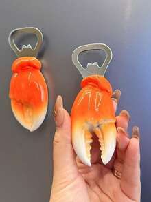 可爱蟹爪造型开瓶器，磁性冰箱贴，多功能啤酒开瓶器，冰箱侧边装饰摆件 - 彩色 - 查看 6