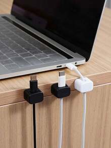 6pcs Magnetic Cable Clips: Desk Cable Management, Hidden Charging Cable Organizer, Suitable For Nightstand, Kitchen Appliances, Office Supplies - Plastic Material