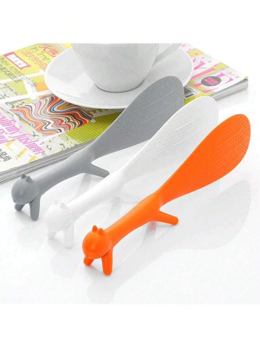 1个卡通松鼠勺不粘饭勺可爱餐勺烹饪工具厨房配件