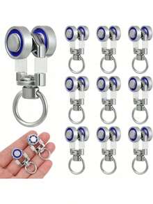 EstiloKichvoe 10 Piezas Accesorios Para Cortinas Rodillos Portadores De Metal Polea De Riel De Cortina Rodillo De Rueda Deslizante Planeador De Pesado VehíCulo De TransporteVersióN Mejorada - 1 - Ver 1