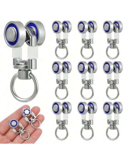 EstiloKichvoe 10 Piezas Accesorios Para Cortinas Rodillos Portadores De Metal Polea De Riel De Cortina Rodillo De Rueda Deslizante Planeador De Pesado VehíCulo De TransporteVersióN Mejorada