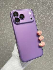 Funda de teléfono suave de silicona de color lavanda púrpura mate, amigable con la piel, con protector de lente de cámara de vidrio templado, compatible con iPhone 16/13, 17 Pro Max/17, anti-arañazos, anti-huellas dactilares, a prueba de golpes - Morado - Ver 4