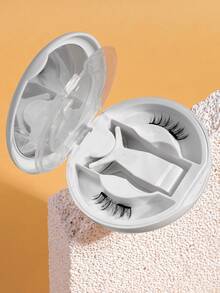 MAGEFY 1 Pair Cartoon Style Magnetic False Eyelashes, Soft False Eyelash Set, Cat Eye Thin & Soft False Eyelashes, Natural Soft Criss-Cross Thin False Eyelashes, Natural Long, Curled, Eye-Enlarging, Suitable For Women For Travel, Party, Natural & Delicate Set With Applicator, Single Lashes Reusable, Magnetic Professional False Eyelash Set - Black - View 2