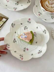 French Ins Rose Ceramic Dinnerware, Dessert Plate, Rice Bowl, Retro Cake Plate, Household Dishes - Multicolor - View 8