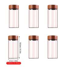 1pc Retro 2oz/4oz Wooden Lid Storage Glass Jar, Black Cap Bottle, Heatproof Glass Container, Black Plastic Lid Small Glass Bottle, Transparent Storage Glass Jar - Clear - View 22