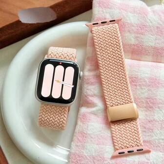 1 Upgraded Magnetic Braided Elastic Watch Band With Magnetic Buckle, Compatible With 38mm, 40mm, 41mm, 42mm, 44mm, 45mm, 46mm, And 49mm Watch Sizes For Men And Women. Soft Nylon Sport Loop Band, Compatible With Series 11, 10, 9, 8, 7, 6, 5, 4, 3, Ultra 3, 2, 1, And SE.