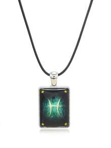 1pc Minimalist Casual Glow-In-The-Dark Zodiac Sign Couple Necklace, Pendant Necklace Suitable For Daily Wear Or Gift - Multicolor - View 14
