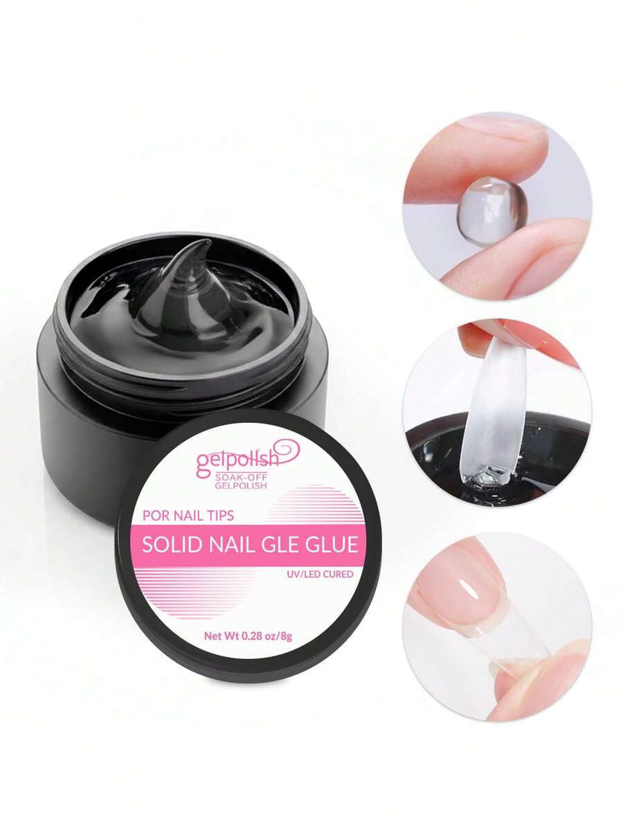 1 قطعة جل بناء صلب للأظافر، جل أظافر صلب للتمديد، جل نحت الأظافر اليدوية غير لزجة، جل أكريليك لتمديد الأظافر لفن الأظافر والأحجار الكريستالية والزهور، للاستخدام في صالون الأظافر أو المنزل - شفاف - مشاهدة 1