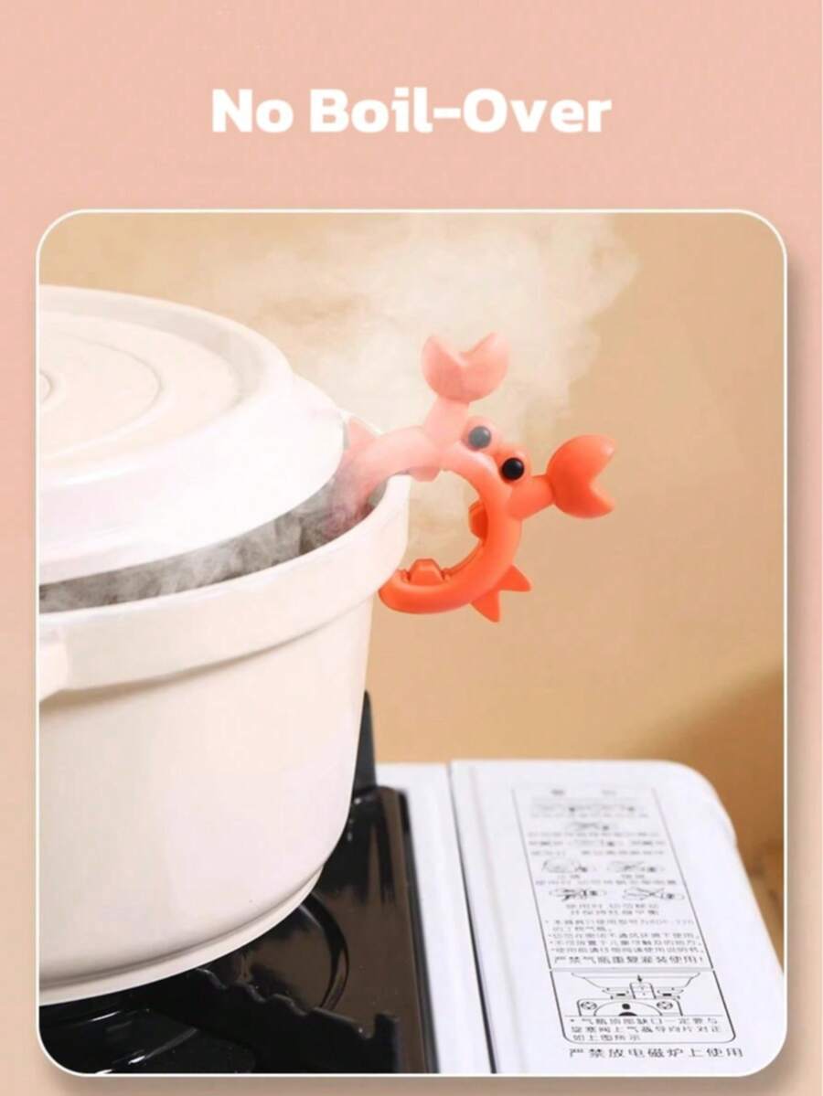 1-Piece Silicone Shovel And Bucket Rack, Crab-Shaped Kitchen Cookware Rack, Cookware Storage Rack, Movable Pot/Shovel And Bucket Rack, Compatible With Most Pots And Shovels - Multicolor - View 1