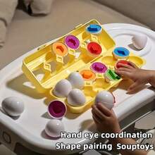 6/12pcs Colorful Egg-Shaped Matching & Identification Toys, Smart Egg Early Education Matching Toys, Egg Color & Shape Sorting Classifier - Random Colors, Shape Sorting Toys, Color Recognition, Matching Game, Multiple Styles, Early Learning Educational Fine Motor Skills Egg Toys, Promote Cognitive Development, Realistic Disassembly Eggs, Suitable For Boys & Girls As Halloween, Christmas, Birthday, Holiday Gifts - Multicolor - View 8