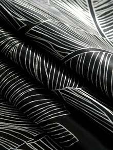 1pc Black Curtain With Silver Foil Leaf Design, Luxury & Fashionable Bestselling Curtain, Suitable For Home, Bedroom, Balcony - Black - View 4