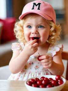 1pc Kids 26 Letter Baseball Cap, Stylish Letter Design, Girls Korean Style Snapback, Boys & Girls Sun Hat, 1-3 Years Old - Pink - View 4