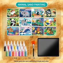 Children's Sand Art Creative Set Includes Sand Art Cards, Multi-Coloured Sand, Paintbrush, Tray. Supports Sand Art Creation, Stimulates Artistic Creativity And Hands-On Ability. Suitable For Children Aged 3 And Above. Ideal For Birthday Or Children's Day Creative Gifts. - Multicolor - View 12