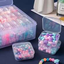 1 hộp đựng đồ bằng nhựa trong suốt 28/30/45/56 ngăn, hộp đựng trang sức, hộp đựng đồ thủ công, hộp đựng đồ đa năng để bàn dùng đựng bông tai, nhẫn, trang sức, phụ kiện làm móng, trang trí phòng, túi xách, túi mỹ phẩm, bàn trang điểm, đồ dùng du lịch, đồ trang điểm, đồ dùng sắp xếp, đồ dùng lưu trữ, đồ dùng cần thiết khi đi du lịch. - Trong sáng - Xem 6