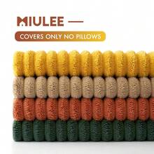 [Free Shipping]MIULEE Fall Pack Of 4 Green-Rust Corduroy Decorative Throw Pillow Covers 18x18 Inch Soft Boho Striped Pillow Covers Modern Farmhouse Home Decor For Winter Sofa Living Room Couch Bed - 綠銹色 18吋 x 18吋 4件裝 - 查看 7