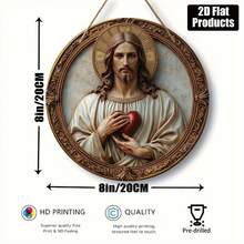 1 Uds.Nueva escena de Natividad 2D, letrero de madera, relieve religioso, Jesús nacido, la Santa Biblia, letrero para la Iglesia, puerta delantera, decoraciones colgantes de pared - B - Ver 9