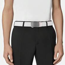 Men's Belt, Ratchet Dress Casual Belt With Adjustable Automatic Buckle Trim To Fit,30inch-36inchWaistAdjustable,White-02 - 白色-02 - 查看 4