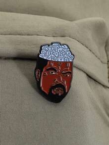 1 st. isfrisyr emaljmärke hiphop rap sångare ryggsäck jacka brosch kläder ryggsäck smycken present till vänner - Multifärgad - Visa 5