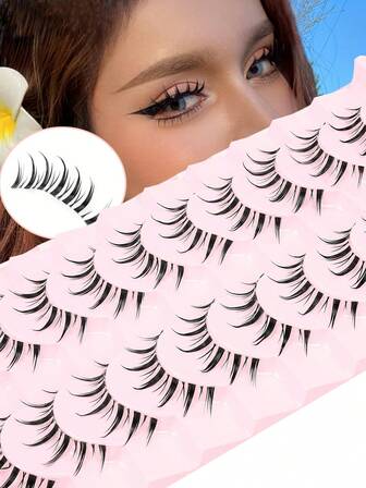 10 Pairs Of False Eyelashes, Cartoon-Style Eyes, Natural Length, Resistant To Deformation, Comfortable To Wear, No Foreign Body Sensation, DIY, Eyelash Extension, Cute, For Girls, Playful, Eyelashes