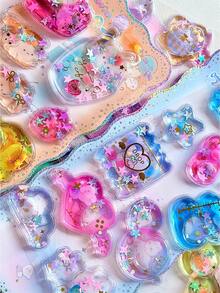 3D立体闪光摇摇贴纸，卡通装饰贴纸