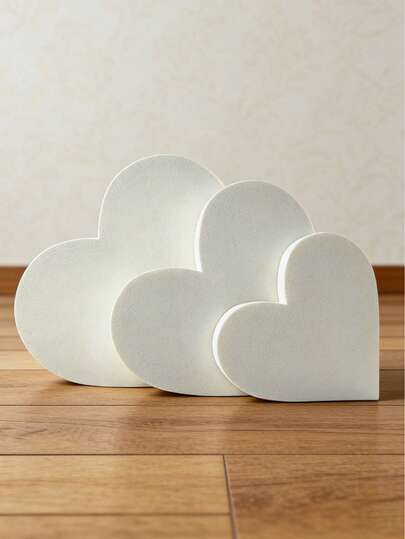 1/4/10pcs White Heart Shaped Polystyrene Foam Blocks, Suitable For Flower Arranging, Plant Decor, Crafting, Spring Floral Arrangements, Wedding Decorations, Artificial Flower Spheres, Gardening, Weddings, Floral Arrangements, Absorbent Sponge Foam, Reusable, Easy To Cut Craft Foam Blocks, Suitable For DIY Flower Arranging, Weddings, Parties, Home Decor, Home Accents, Valentine's Day Gifts, Wedding Decorations, Wedding Accessories