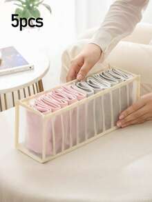 Hộp đựng đồ lót và tất gấp gọn (1 cái/3 cái/5 cái/9 cái) - 11 ngăn chia ngăn kéo, thích hợp để cất giữ trong tủ quần áo, hộp đựng đồ lót và tất dạng lưới đơn giản, dùng cho tủ quần áo gia đình. - Xám - Xem 14