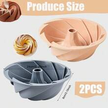 Tendencia2pcs Molde Rosca Grande Panque Gelatina Antiadherente Acero Rosa Y GrisCalidad premium - Rosa y gris - Ver 4